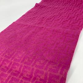 Fendi-Fendi FXT416 Fringe Scarf in Pink-Pink