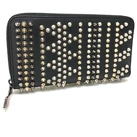 Christian Louboutin Black Leather Long Wallet Black