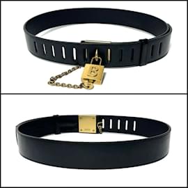 Balenciaga-Cinto de couro masculino Balenciaga com cadeado-Outro