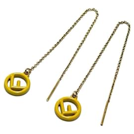 Fendi-Fendi Women's Chain Drop Earrings-Yellow