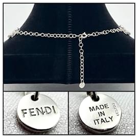 Fendi-FENDI Women's Choker Necklace Pendant Orlock-Silvery