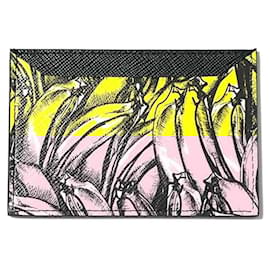 Prada-Prada Yellow Leather Travel Pass Case-Yellow