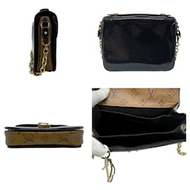Louis Vuitton-Louis Vuitton Monogram Reverse Pochette Metis Mini Shoulder Bag-Black