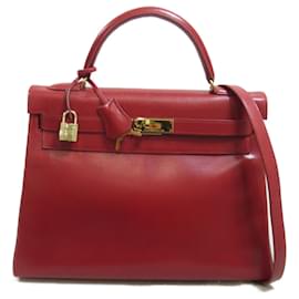 Hermès-Sac à main Hermes Kelly 32-Rouge