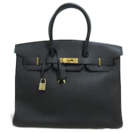 Hermès-Sac à main Hermès Birkin 35 noir-Noir