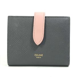Céline Carteira compacta trifold bicolor Celine Marrom