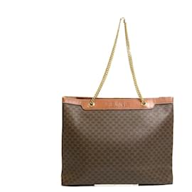 Céline-Bolsa Tote de Corrente Celine Brown-Marrom