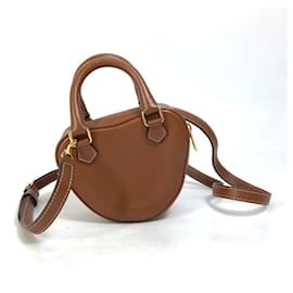 Céline-Bolsa de ombro de couro marrom Celine-Marrom