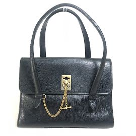 Céline Bolsa de couro preta vintage Celine Preto