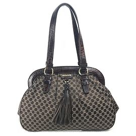 Céline Celine Brown Leather Shoulder Bag Brown