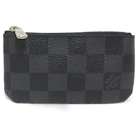 Louis Vuitton-Louis Vuitton Black Damier Graphite Coin Purse-Black