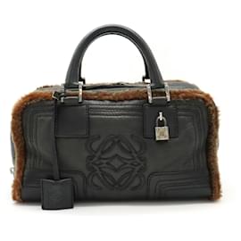 Loewe-Loewe Amazona 28 Anagram Handtasche-Braun,Anthrazitgrau