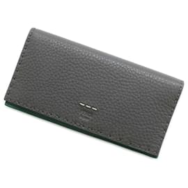 Fendi-Fendi Long Wallet Selleria Continental Bicolor-Brown,Green