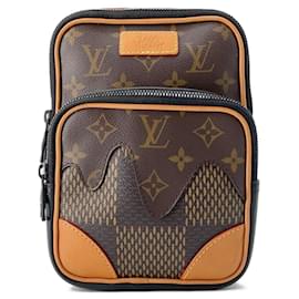 Louis Vuitton-Louis Vuitton Damier Ebene Giant Monogram Shoulder Bag-Black