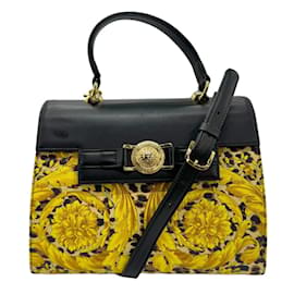 Versace-Bolsa de mão Versace Bolsa de ombro-Preto,Bege,Dourado