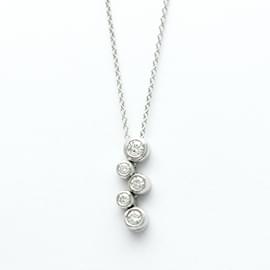 Tiffany & Co-Tiffany Bubble Necklace in Platinum 950 with Diamond-Silvery