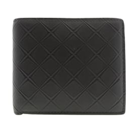 Bottega Veneta-Bottega Veneta Intrecciato Pattern Bi-fold Wallet-Black
