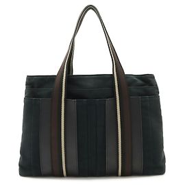 Hermès HERMES Bolsa Tote Horizontal MM Marrom Preto Bege
