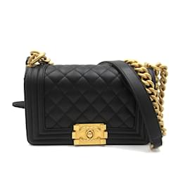 Chanel-Bolsa de ombro Chanel Boy com corrente Chanel-Preto