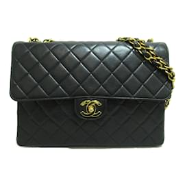 Chanel-Chanel Big Matelassé Schultertasche mit Kette-Schwarz