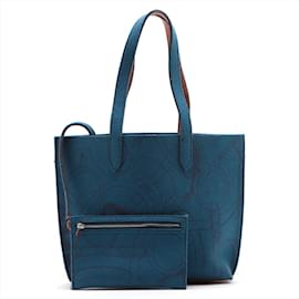 Hermès-Hermes Karimi MM Blue Leather Shoulder Bag-Blue