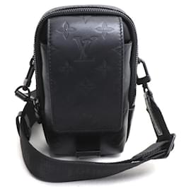 Louis Vuitton-Louis Vuitton Double Phone Pouch Shoulder Bag-Black