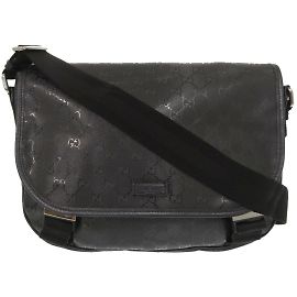 Borsa Messenger Gucci GG Stampata Nera Nero