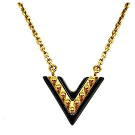 Louis Vuitton-Louis Vuitton Essential V Necklace Pendant-Golden