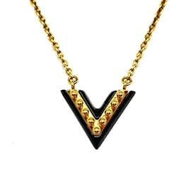 Louis Vuitton-Louis Vuitton Essential V Necklace Pendant-Golden