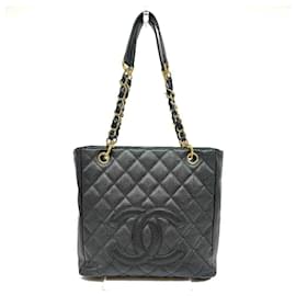 Chanel-Bolsa tote de couro caviar preto Chanel-Preto