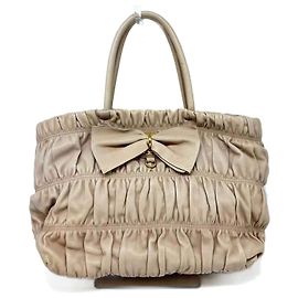 Sac à main Prada en cuir nappa beige Beige