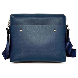 Louis Vuitton-Louis Vuitton Grigori PM Taiga Navy Leather Messenger Bag-Navy blue