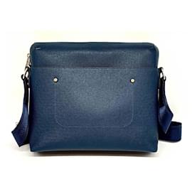 Louis Vuitton-Louis Vuitton Grigori PM Taiga Navy Leather Messenger Bag-Navy blue