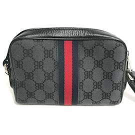 Gucci-Gucci 680128 Balenciaga Collaboration Shoulder Bag-Black