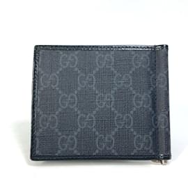 Gucci-Gucci 700686 GG Money Clip Bi-Fold Wallet-Black