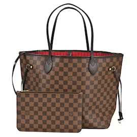 Louis Vuitton-Neverfull MM Tote Bag von Louis Vuitton-Rot,Fuschia,Damier ebene