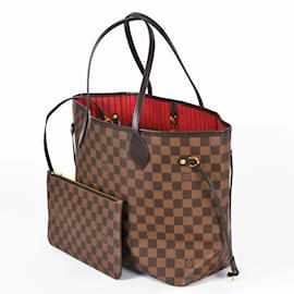 Louis Vuitton-Neverfull MM Tote Bag von Louis Vuitton-Rot,Fuschia,Damier ebene