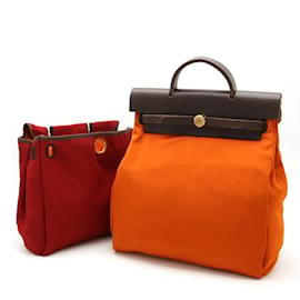 Hermès-Mochila Hermes Airbag Ad PM Bolsa-Vermelho,Laranja,Castanho escuro