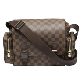 Louis Vuitton-Louis Vuitton Damier Reporter Melville Shoulder Bag-Brown,Damier ebene