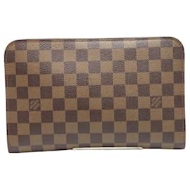 Louis Vuitton-Louis Vuitton Damier Canvas Clutch Bag-Brown,Damier ebene