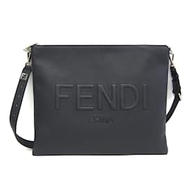 Fendi-Fendi AFTER 7VA604 AMAC F082Q Men's Leather Shoulder Bag-Dark blue