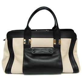 Chloé Alice Women's Leather Handbag Black Cream