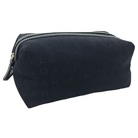 Bulgari Schwarze Leder- und Canvas-Tasche von Bvlgari Schwarz