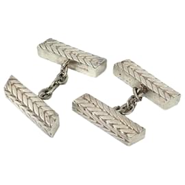 Hermès-Hermes Silver Brass Cufflinks for Men-Silvery