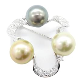 Tasaki-TASAKI Platinum Pearl Diamond Brooch-Other