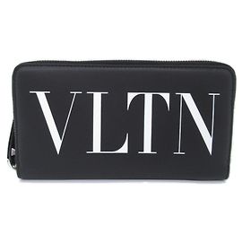 Valentino Black Leather Bi-Fold Wallet Black