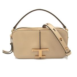 Tod's Beige Leather 2-Way Shoulder Bag Beige