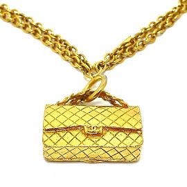Collar de Péndulo Vintage Chanel Dorado