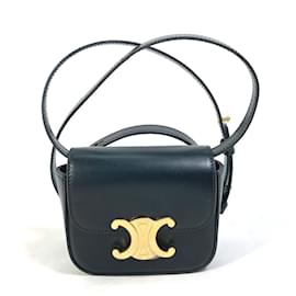 Céline-Bolsa de Ombro Micro em Couro Preto Celine-Preto