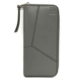 Loewe Puzzle Stitch Lange Geldbörse in Asphaltgrau Braun
